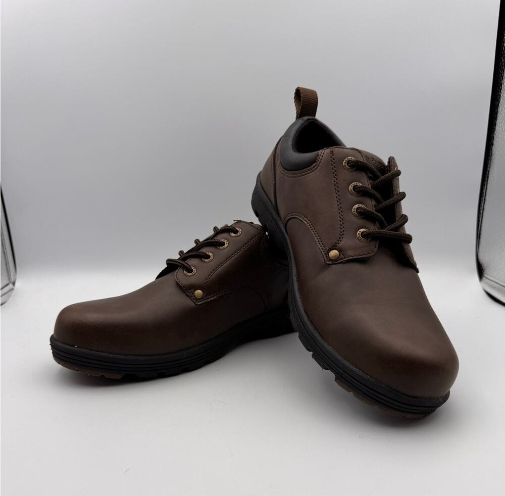 Hush Puppies Bounce Men's 8W Wide Brown Leather Lug Sole Lace Up Oxfords Comfort